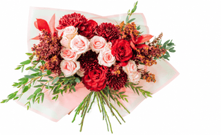 Bonfire Fall Bouquet – Wholesale Red Garden Rose & Tinted Autumn Bouquets | Farm Direct