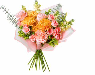 Honey Glow Fall Bouquet – Wholesale Orange Cremon & Garden Rose Bouquets | Farm Direct