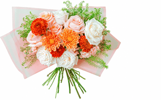 Gratitude Fall Bouquet – Wholesale Peach Rose & Bronze Cremon Thanksgiving Bouquets | Farm Direct
