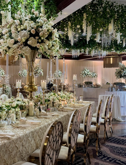 Grand Installation — Smilax for Ceilings, Staircases & Chandeliers