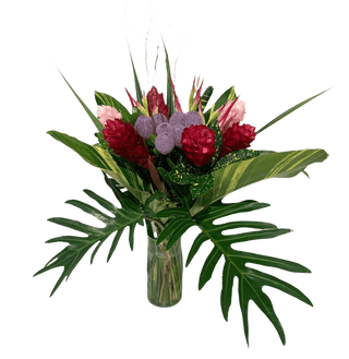 Purplish Large Tropical Round Bouquet By Magic Flowers