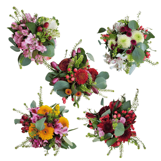 Messy Petite Bouquet No Roses – 18 Stems (18  /12 Bouquets/Box) – 25cm