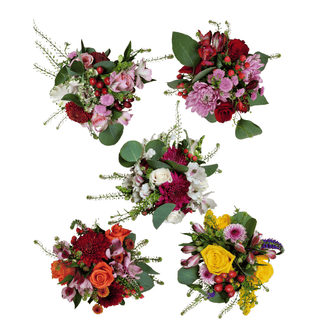 Messy Petite Bouquet with Roses – 18 Stems (18 / 12 Bouquets/Box) – 25cm