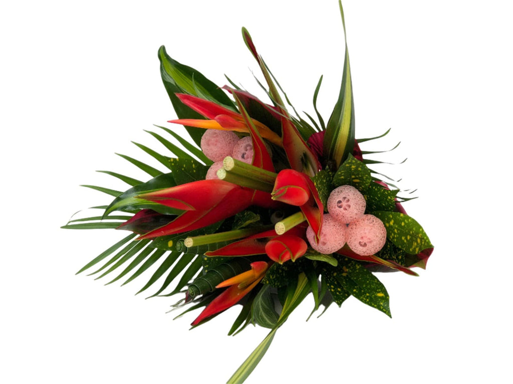 Parrot Pink Large  Tropical Round Bouquet By Magic Flowers
