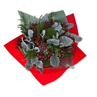 Supreme Christmas Bouquet - Design 3 - Silver & Berry Tones - original Christmas bouquet photograph