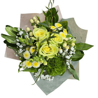 Traditional Petite Christmas Bouquet - Design 3 - Yellow & Green - original Christmas bouquet photograph