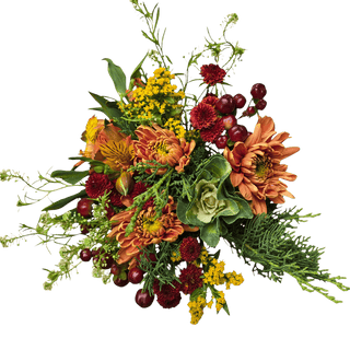 Wild Flora Petite Christmas Bouquet - Design 3 - Warm Mixed Flowers - original Christmas bouquet photograph