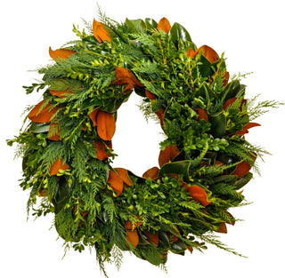 Wreaths Magnolia Leyland Boxwood Fresh Cut